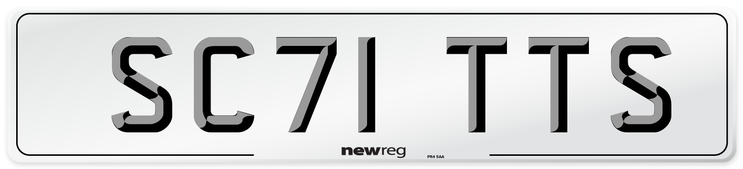 SC71 TTS Number Plate from New Reg